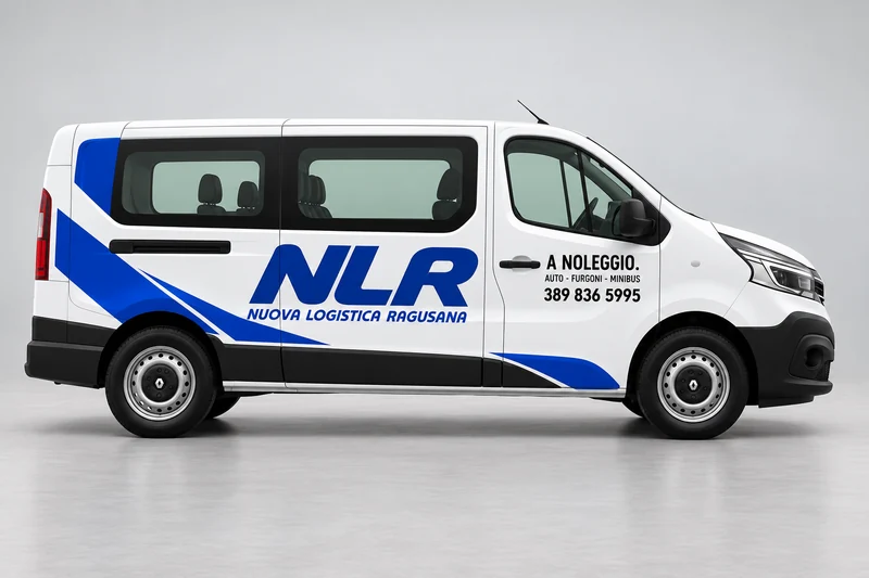 Renault Trafic in white with NLR livery — illustrative reconstruction